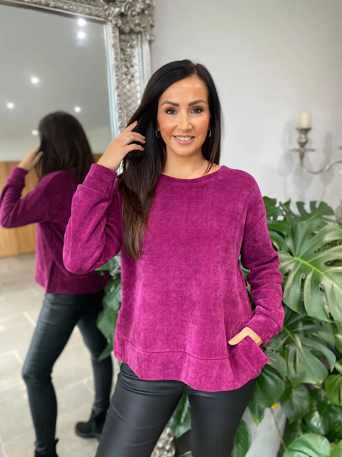 Purple Chenille Sweater Women