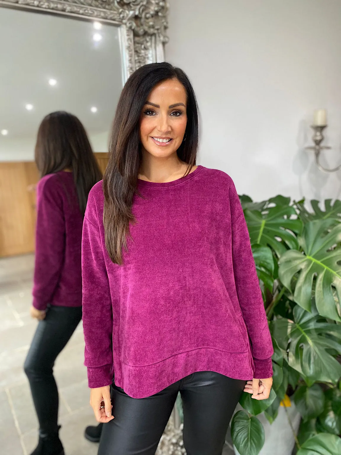 Purple Chenille Sweater Women