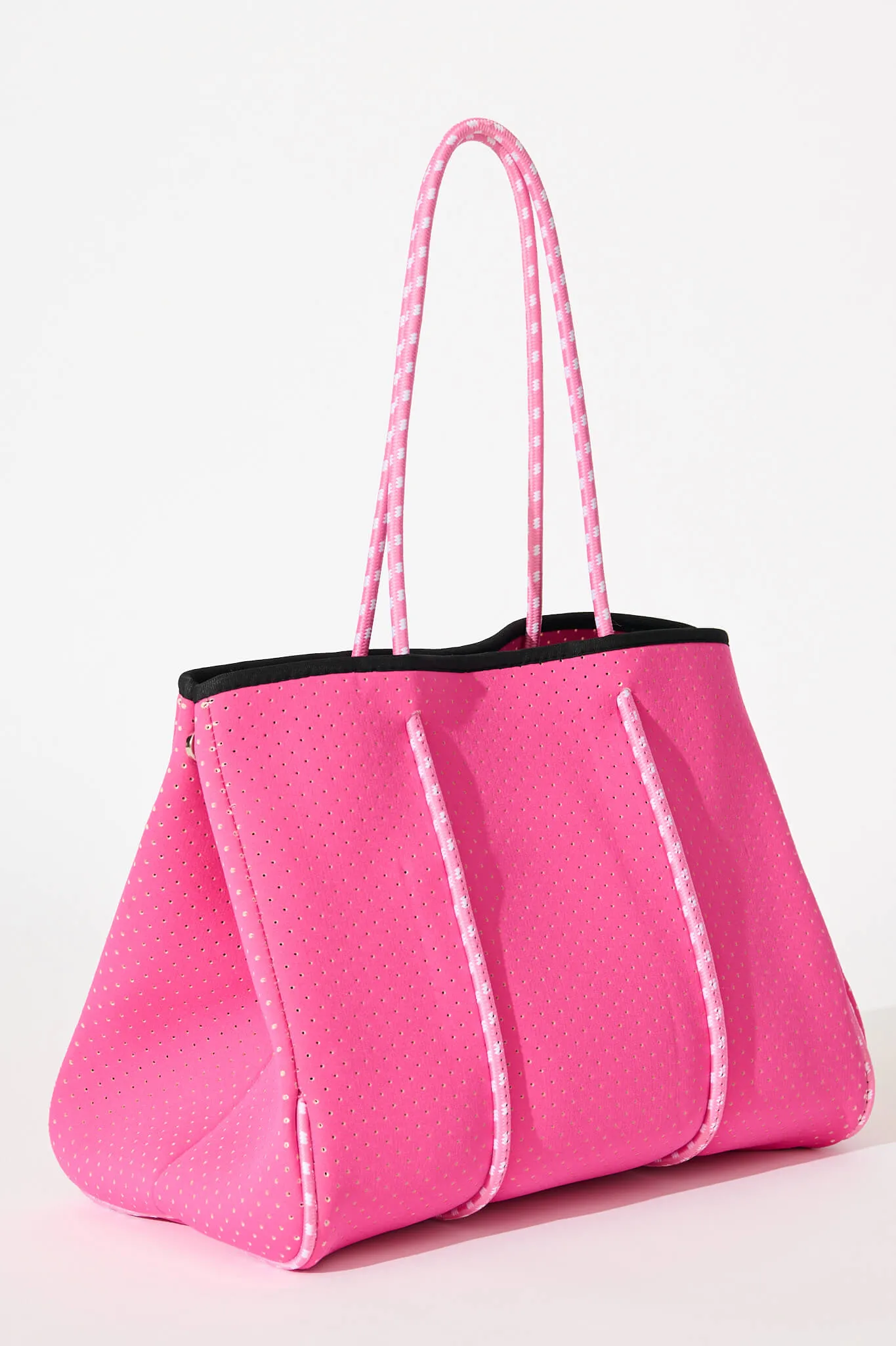 Rania Neoprene Tote Bag In Hot Pink