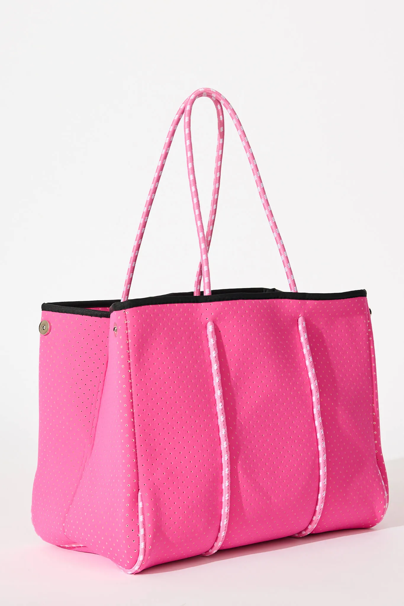 Rania Neoprene Tote Bag In Hot Pink