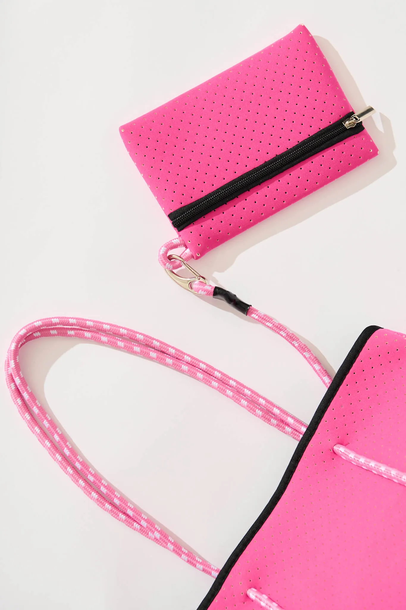 Rania Neoprene Tote Bag In Hot Pink