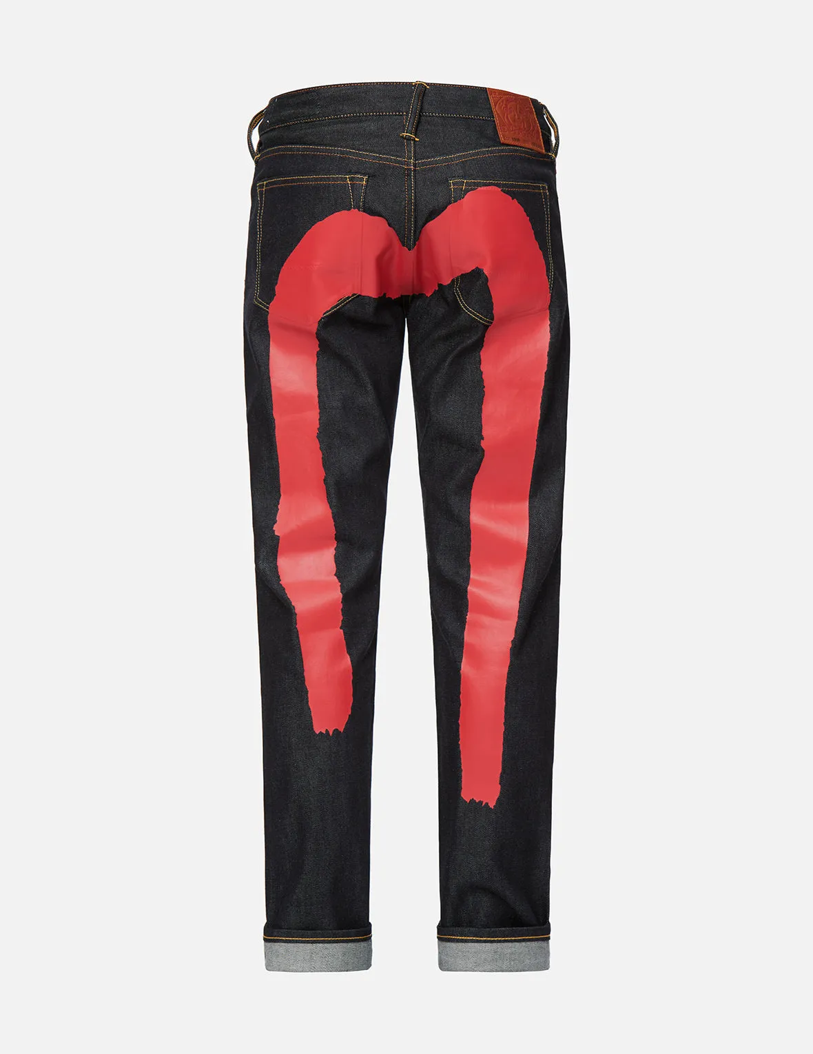 Red Brushstroke Daicock Slim Straight fit Jeans #2010