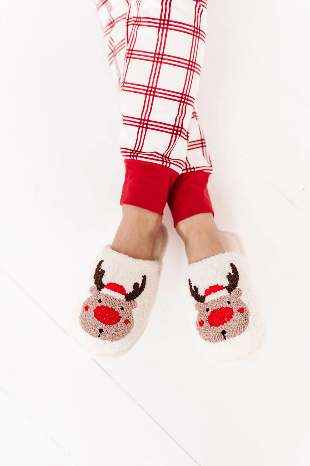 Reindeer Embroidered Slippers