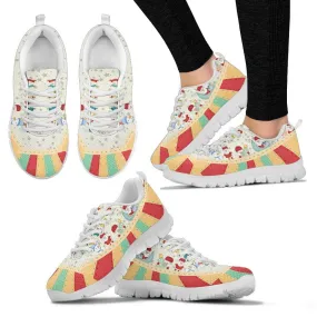 Retro Christmas Santa Women's Sneakers