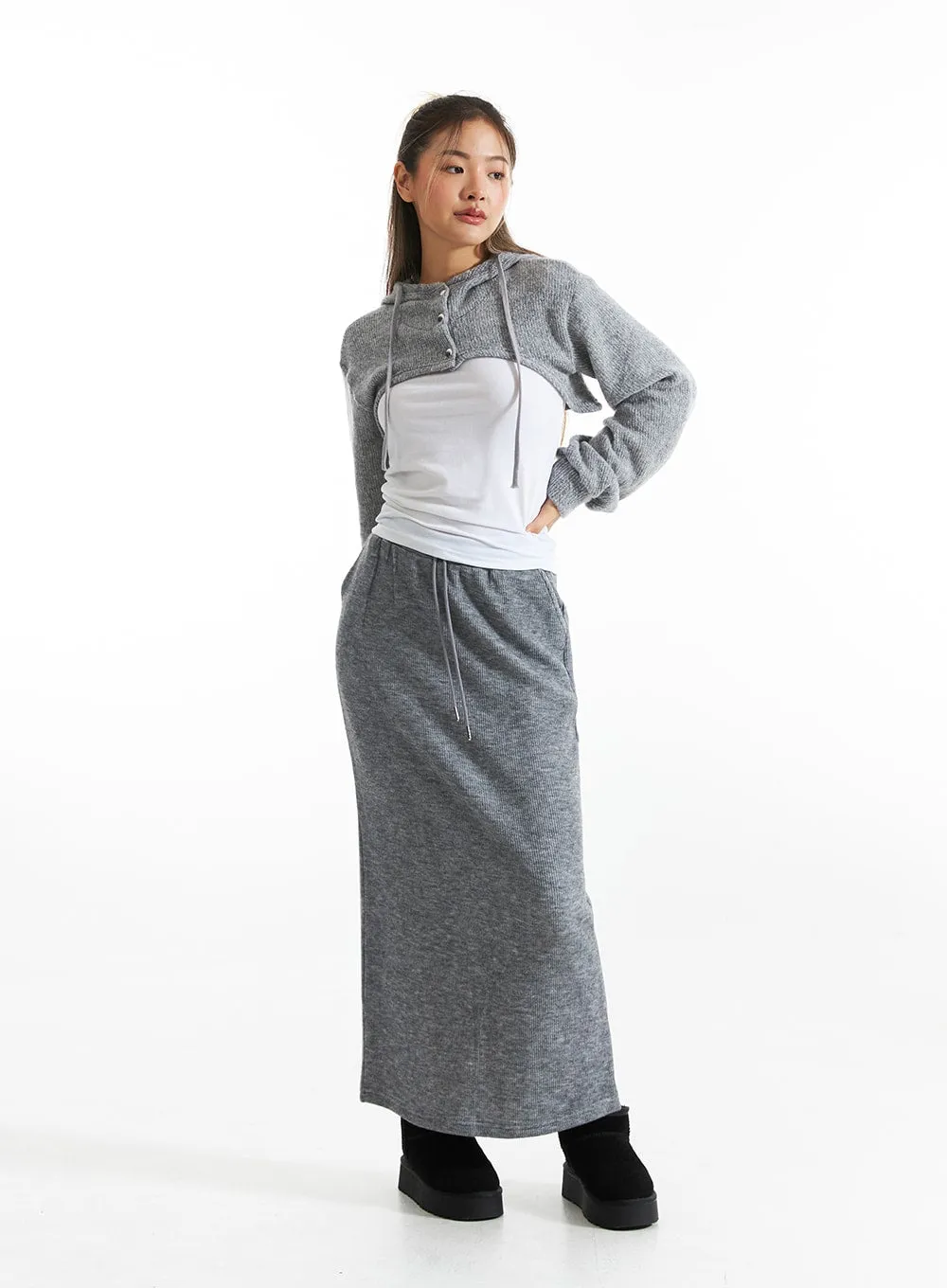 Ribbed Knit Maxi Skirt CO313 -> Long Ribbed Knit Skirt CO313