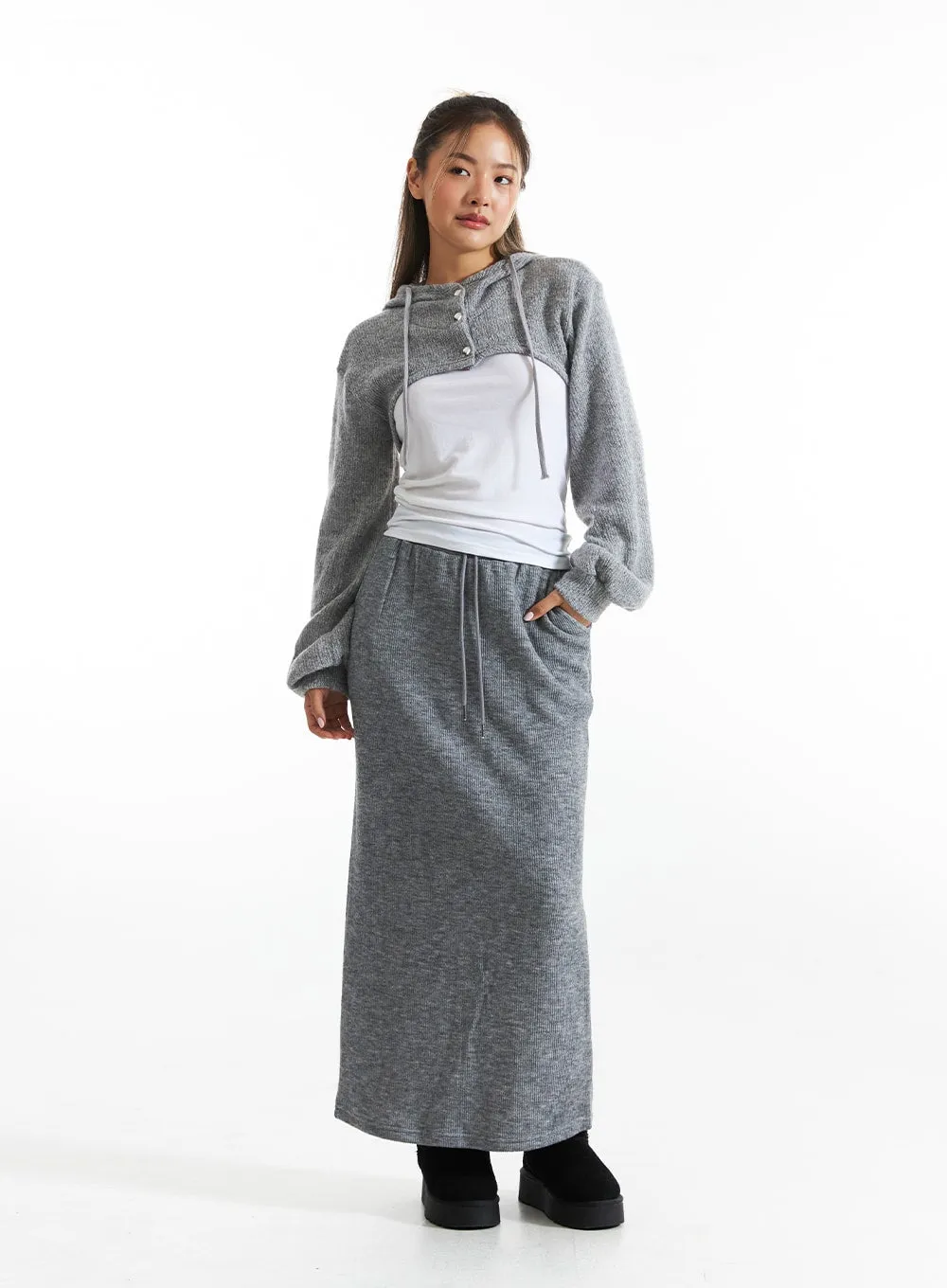 Ribbed Knit Maxi Skirt CO313 -> Long Ribbed Knit Skirt CO313