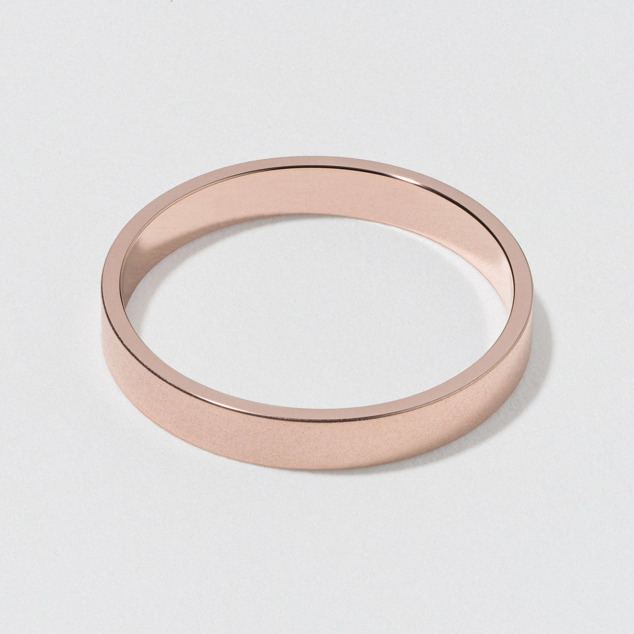 Matte Rose Gold Flat Wedding Band 3mm