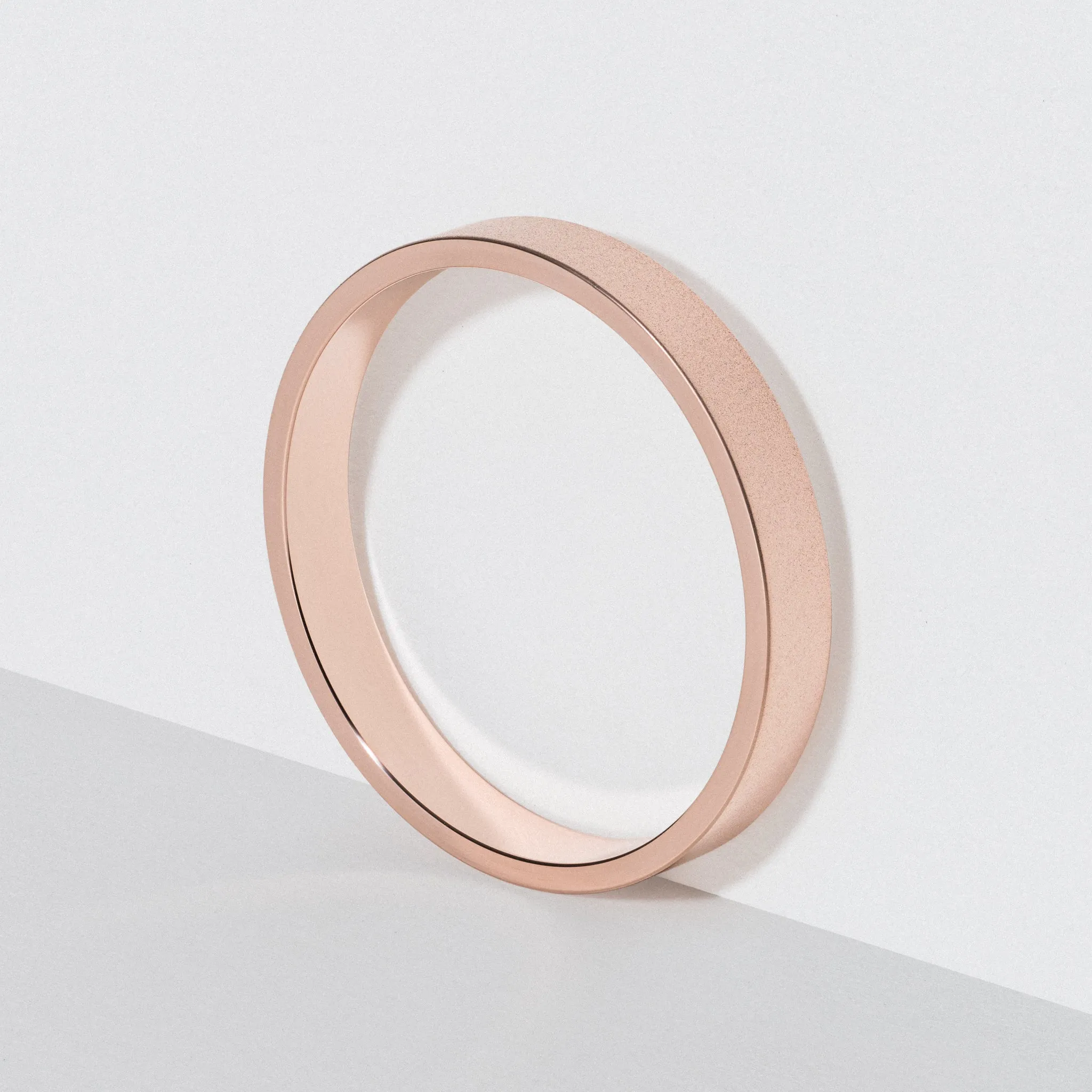 Matte Rose Gold Flat Wedding Band 3mm