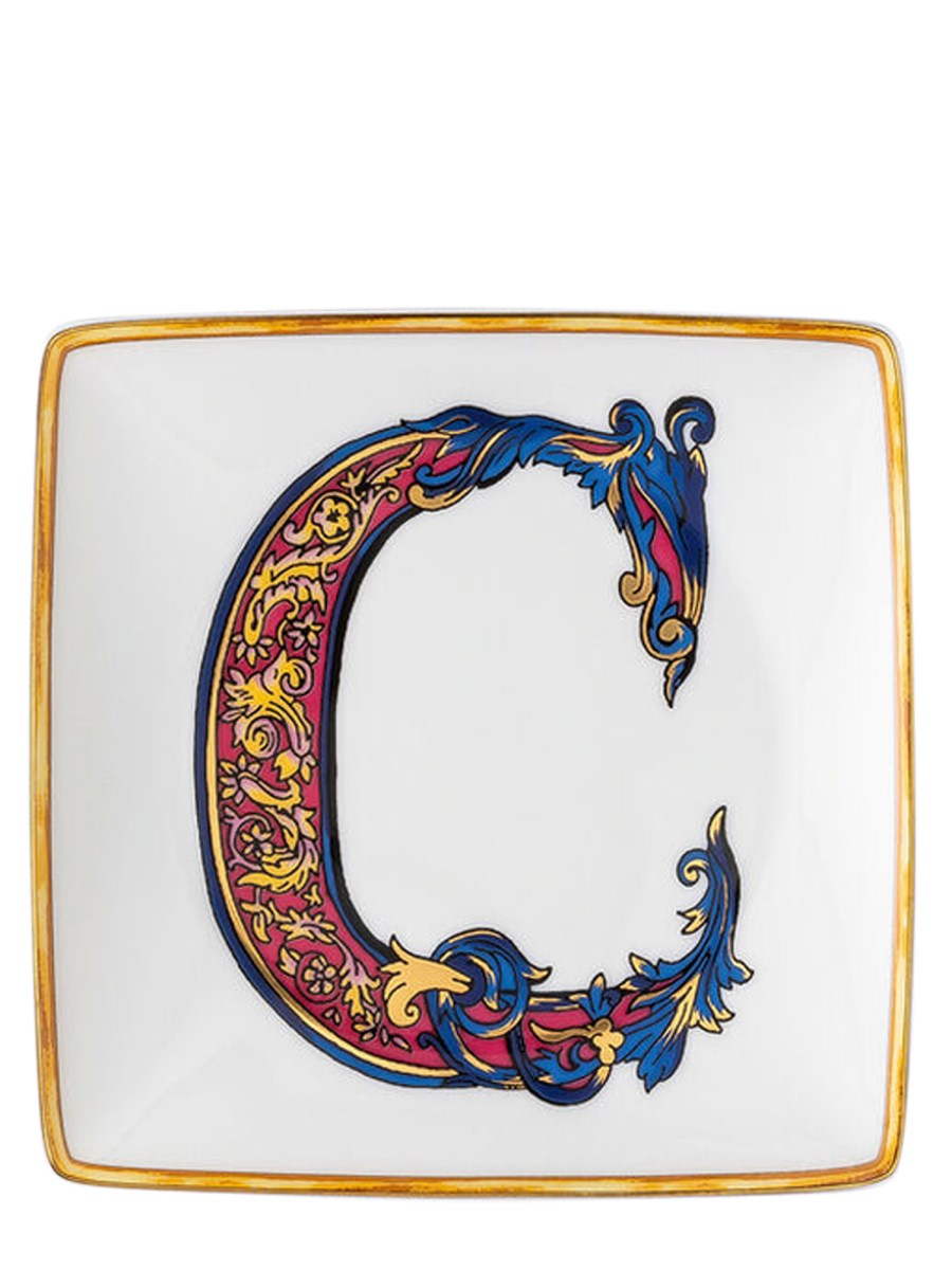 ROSENTHAL MEETS VERSACE    VERSACE ALPHABET C FLAT SQUARE CUP 12 CM