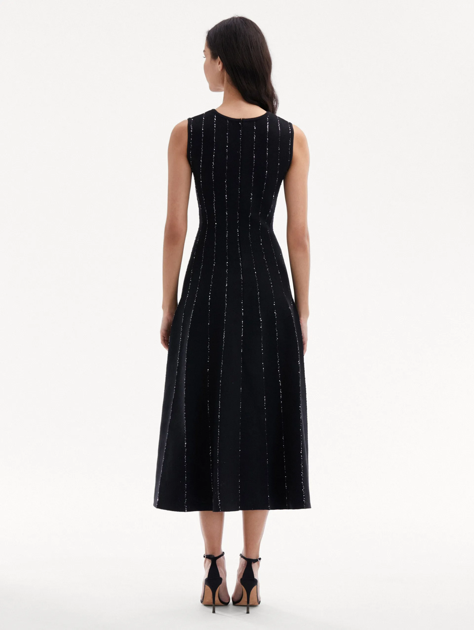 Sequin Embroidered Knit Dress