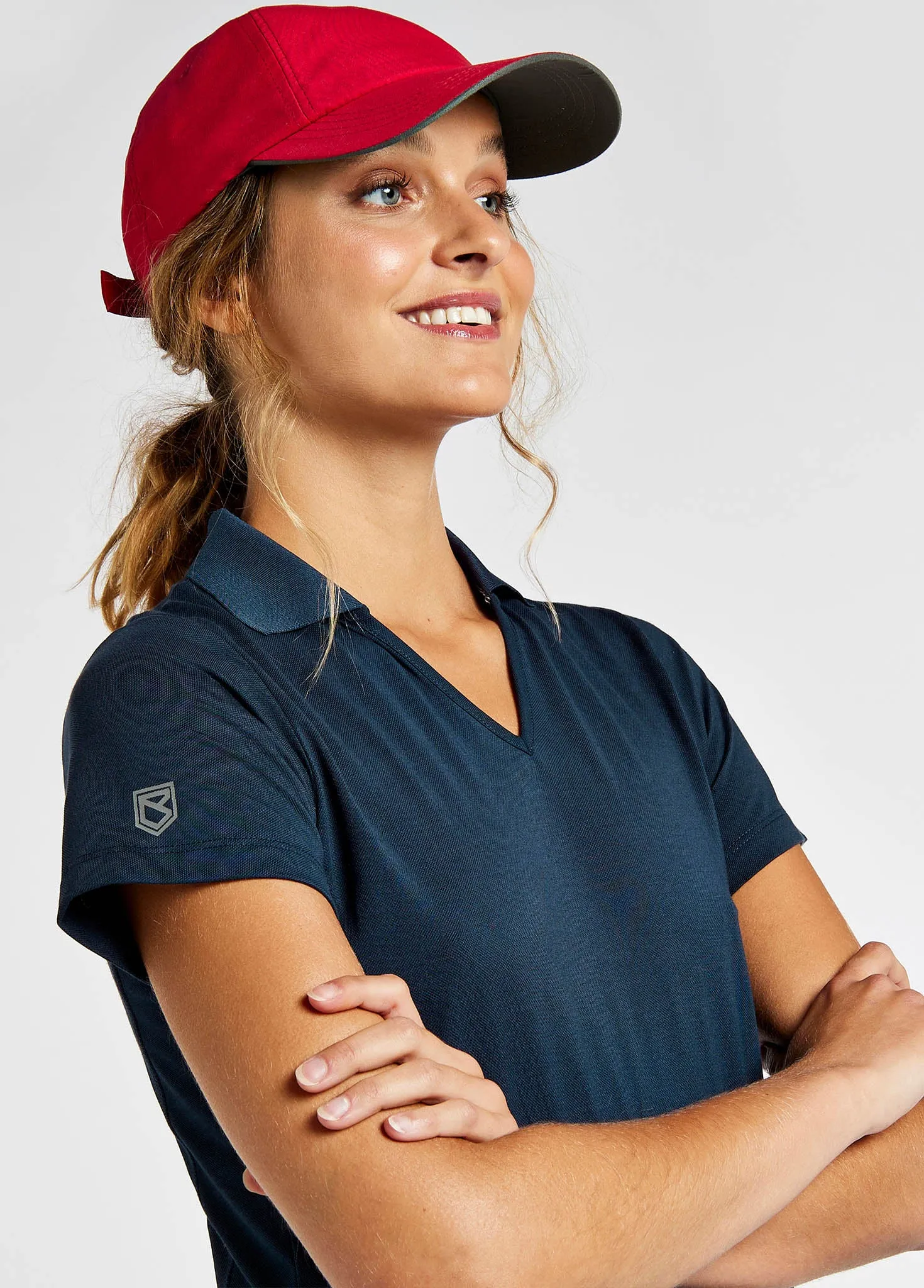 Seville Women's V-neck Polo - Navy