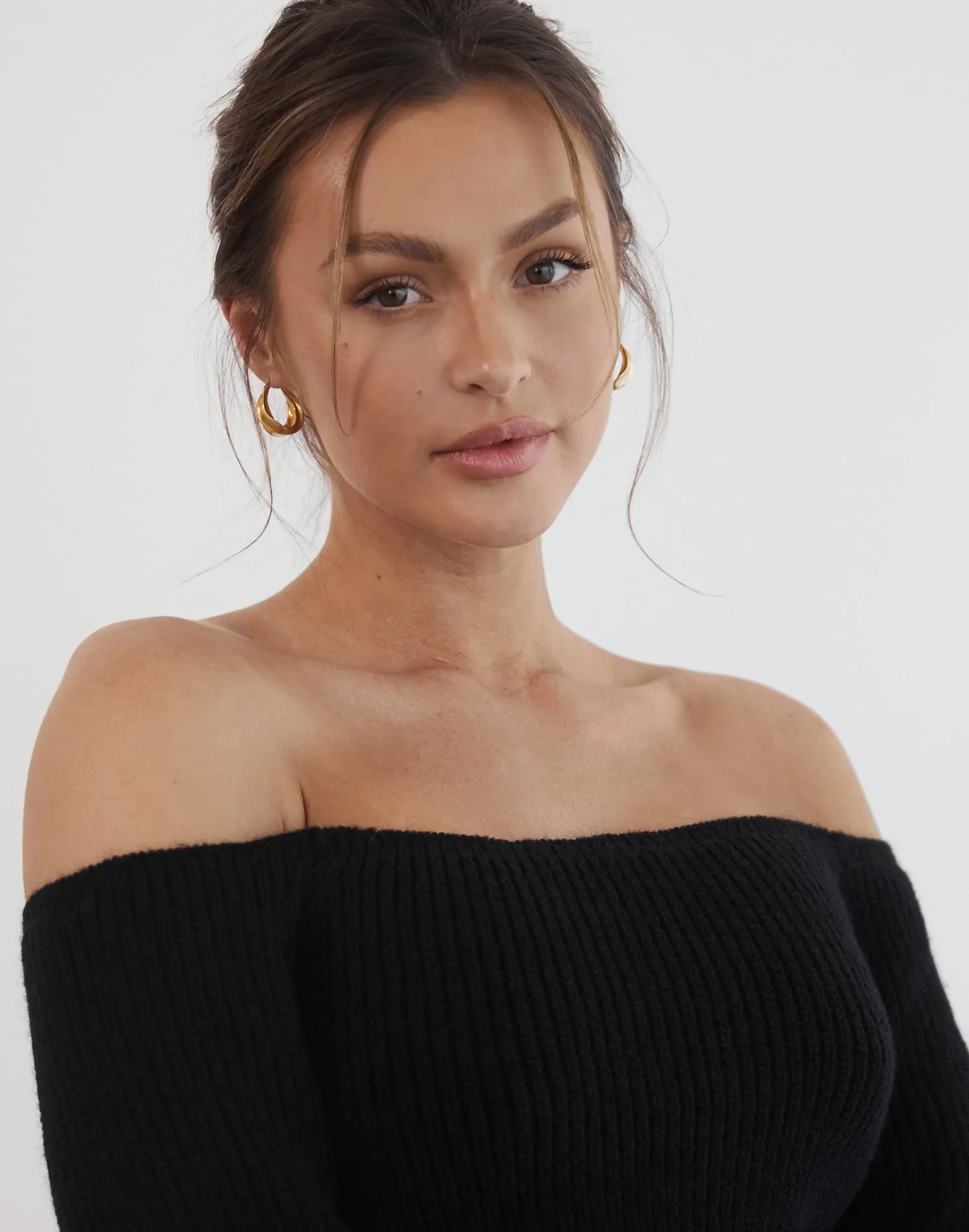 Sharna Black Knit Long Sleeve Top