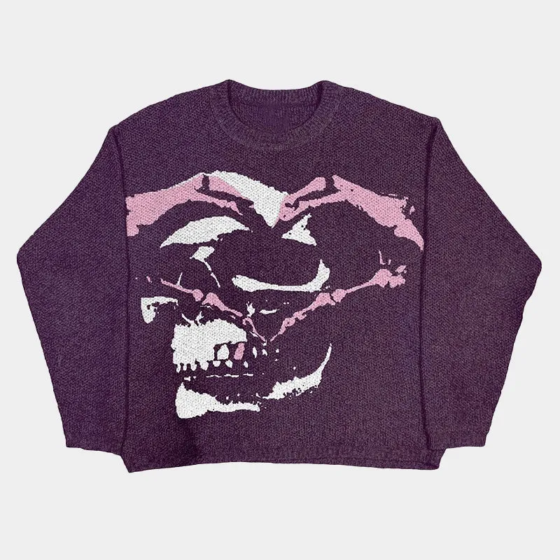 Shattered Skull | Urban Gothic Knit Sweater