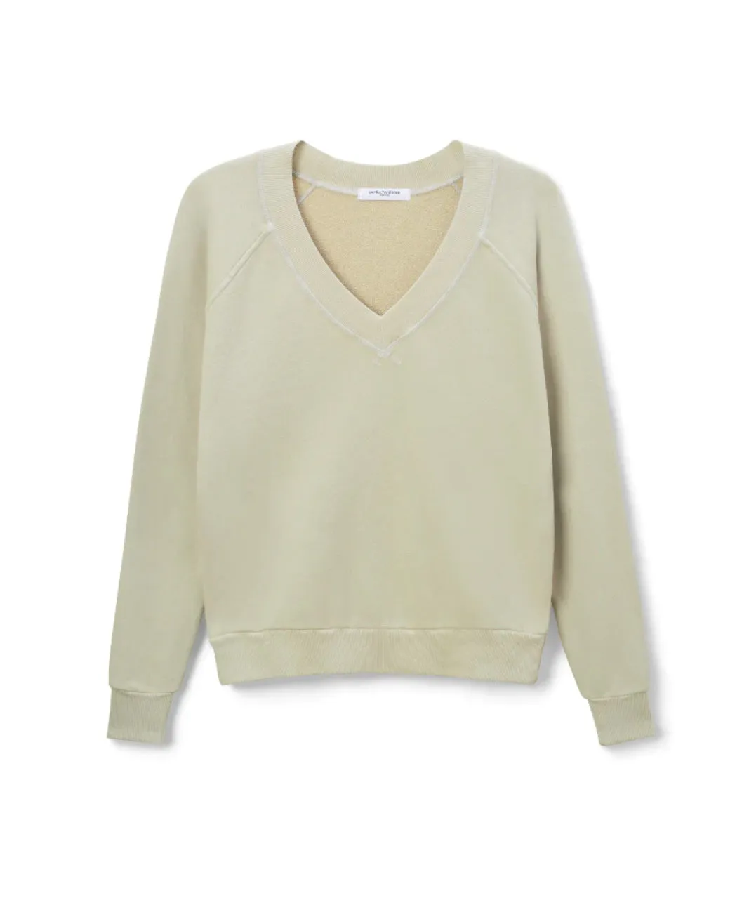 Sinead V-neck Sweatshirt in Oatmilk - Shop Now.