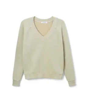 Sinead V-neck Sweatshirt in Oatmilk - Shop Now.