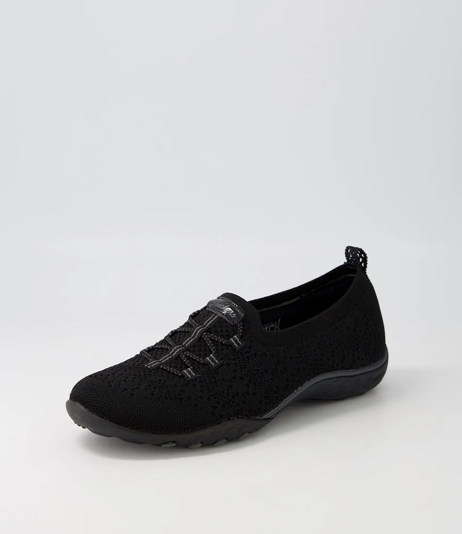 SKECHERS Breathe Black Textile Sneakers