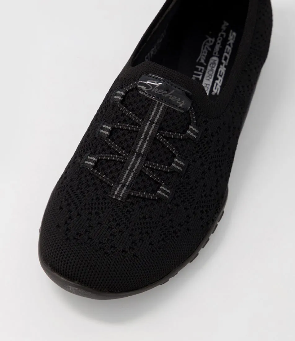 SKECHERS Breathe Black Textile Sneakers