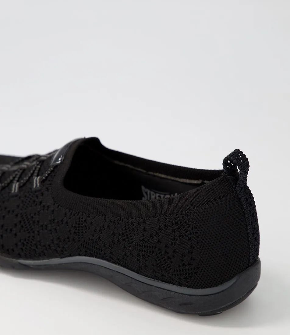 SKECHERS Breathe Black Textile Sneakers