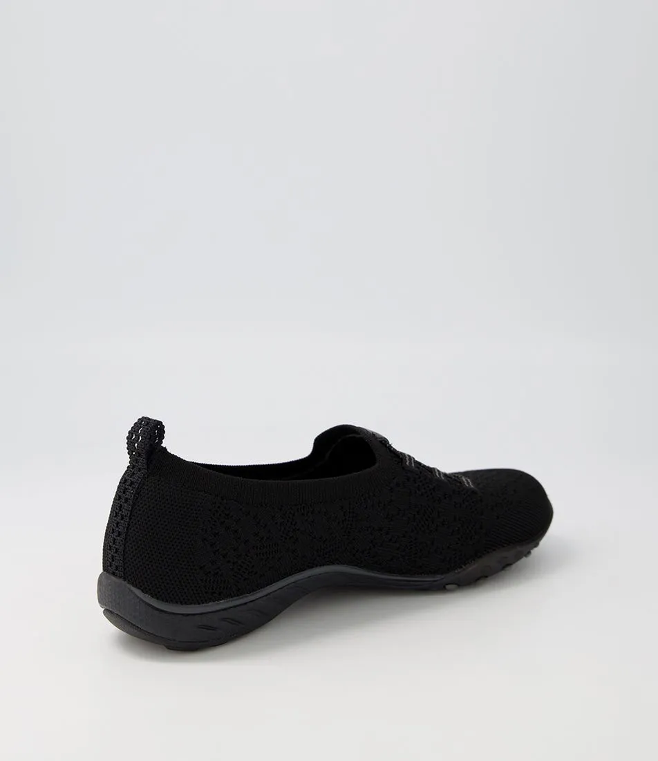 SKECHERS Breathe Black Textile Sneakers