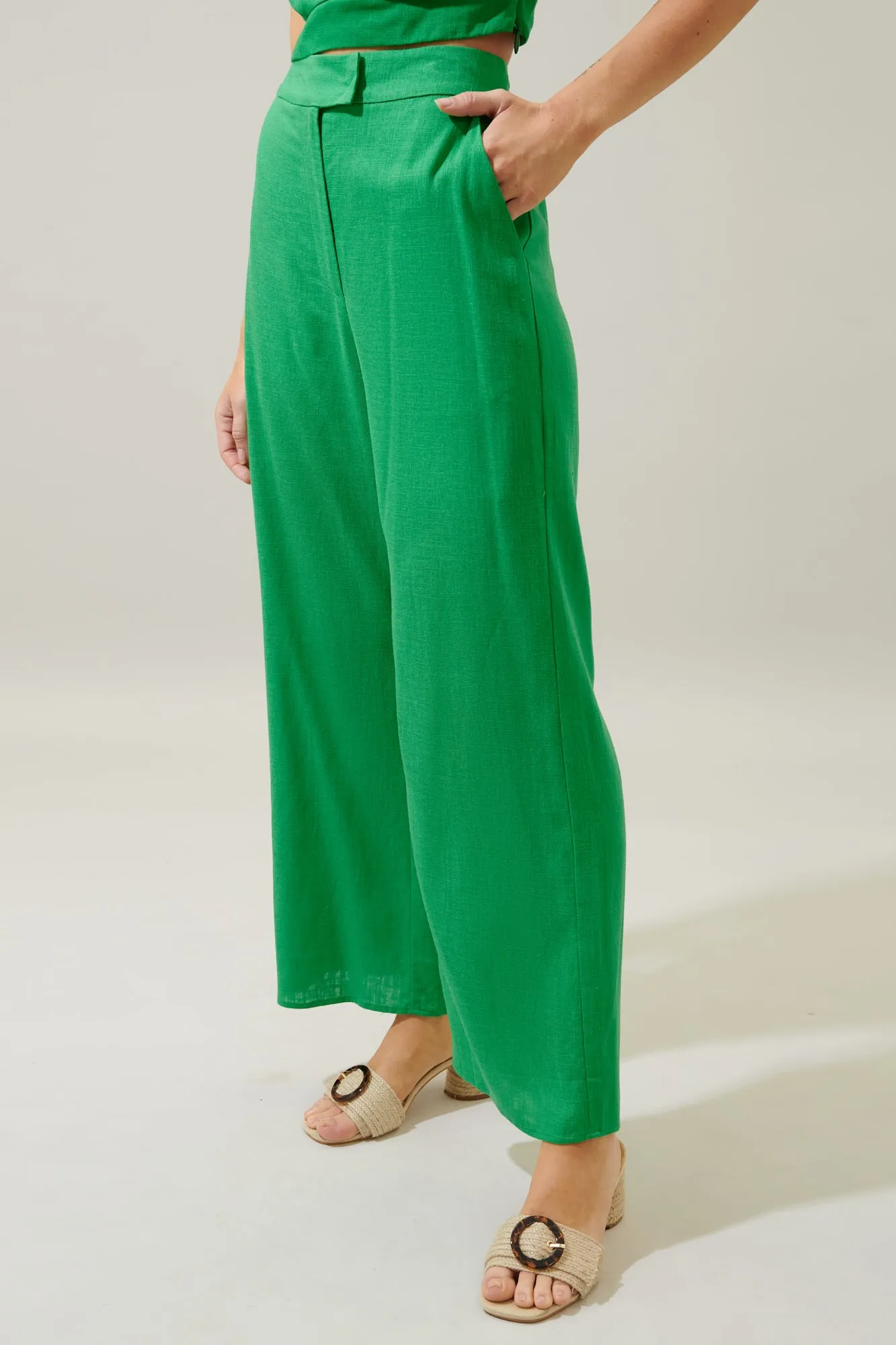 Skylar Linen Straight Leg Trousers