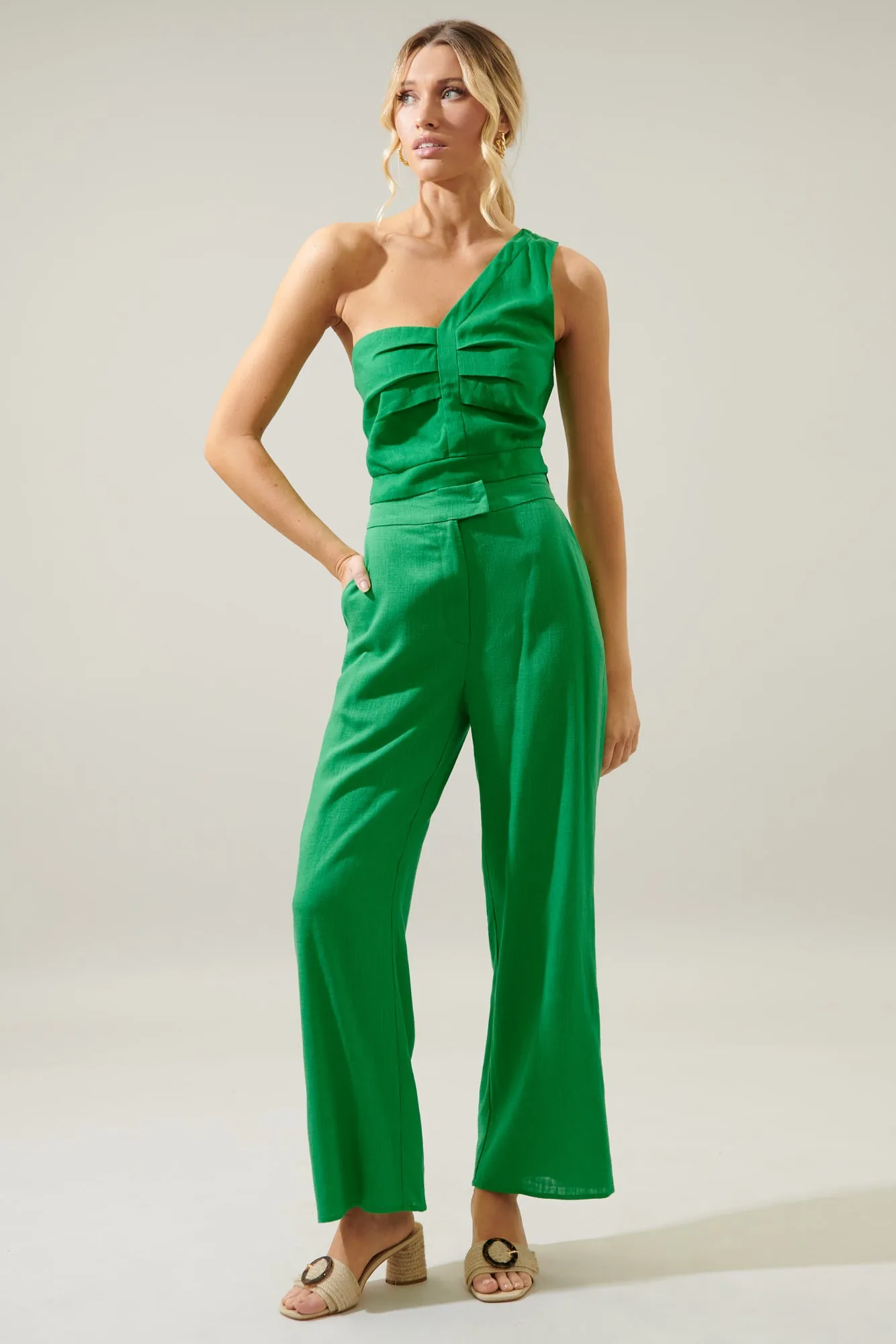 Skylar Linen Straight Leg Trousers