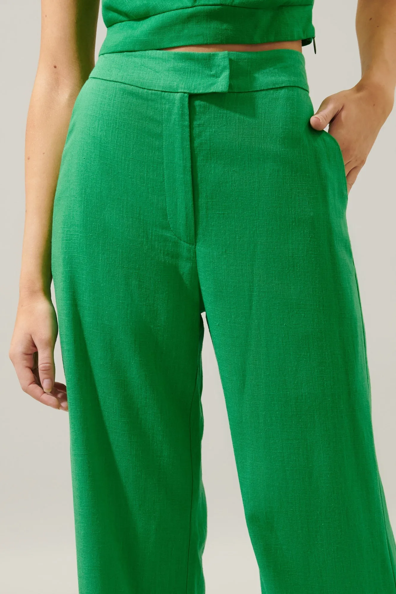 Skylar Linen Straight Leg Trousers