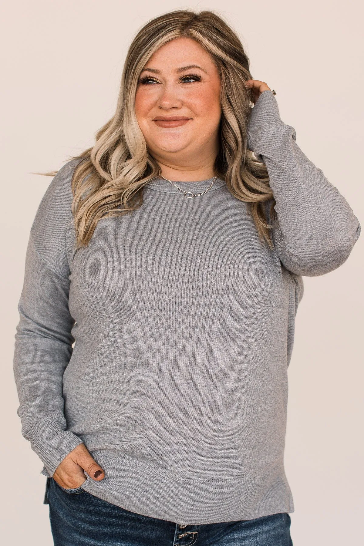 Heather Grey Soul-Soothing Knit Top