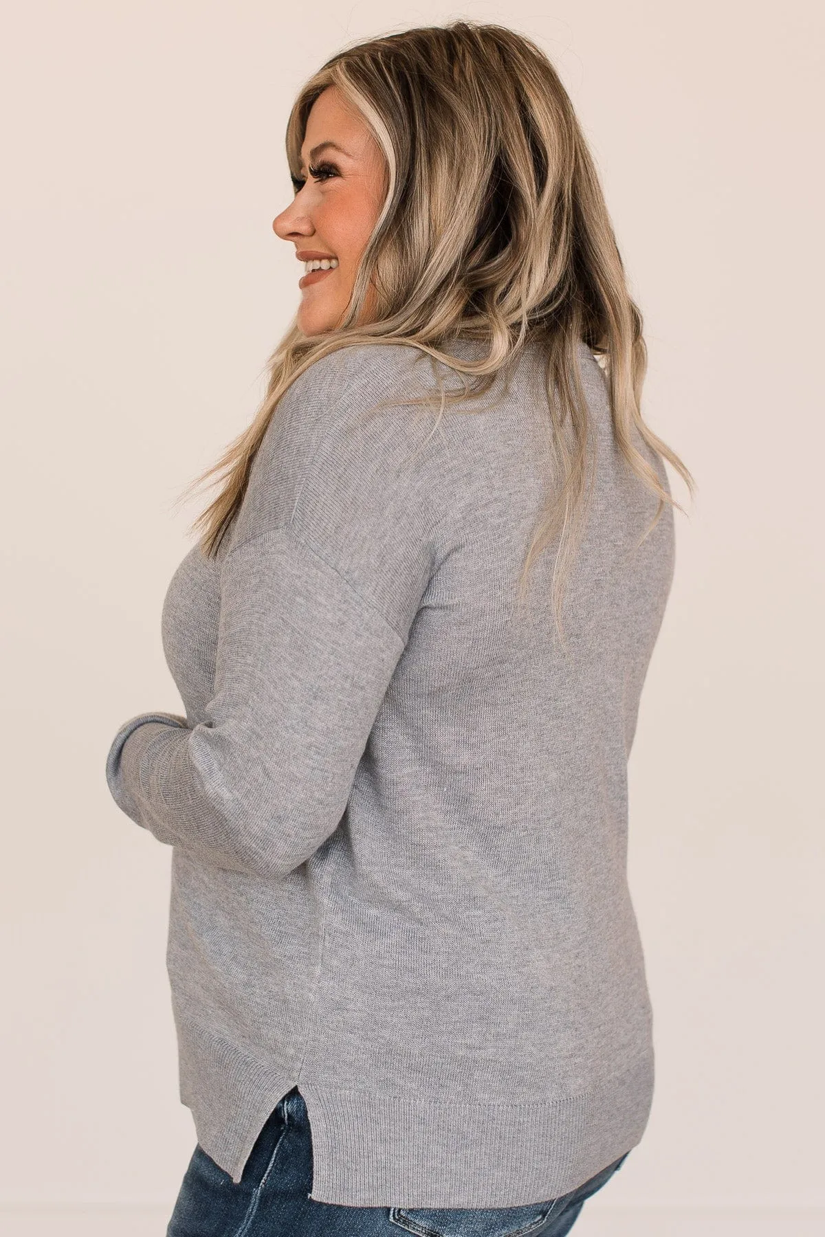 Heather Grey Soul-Soothing Knit Top