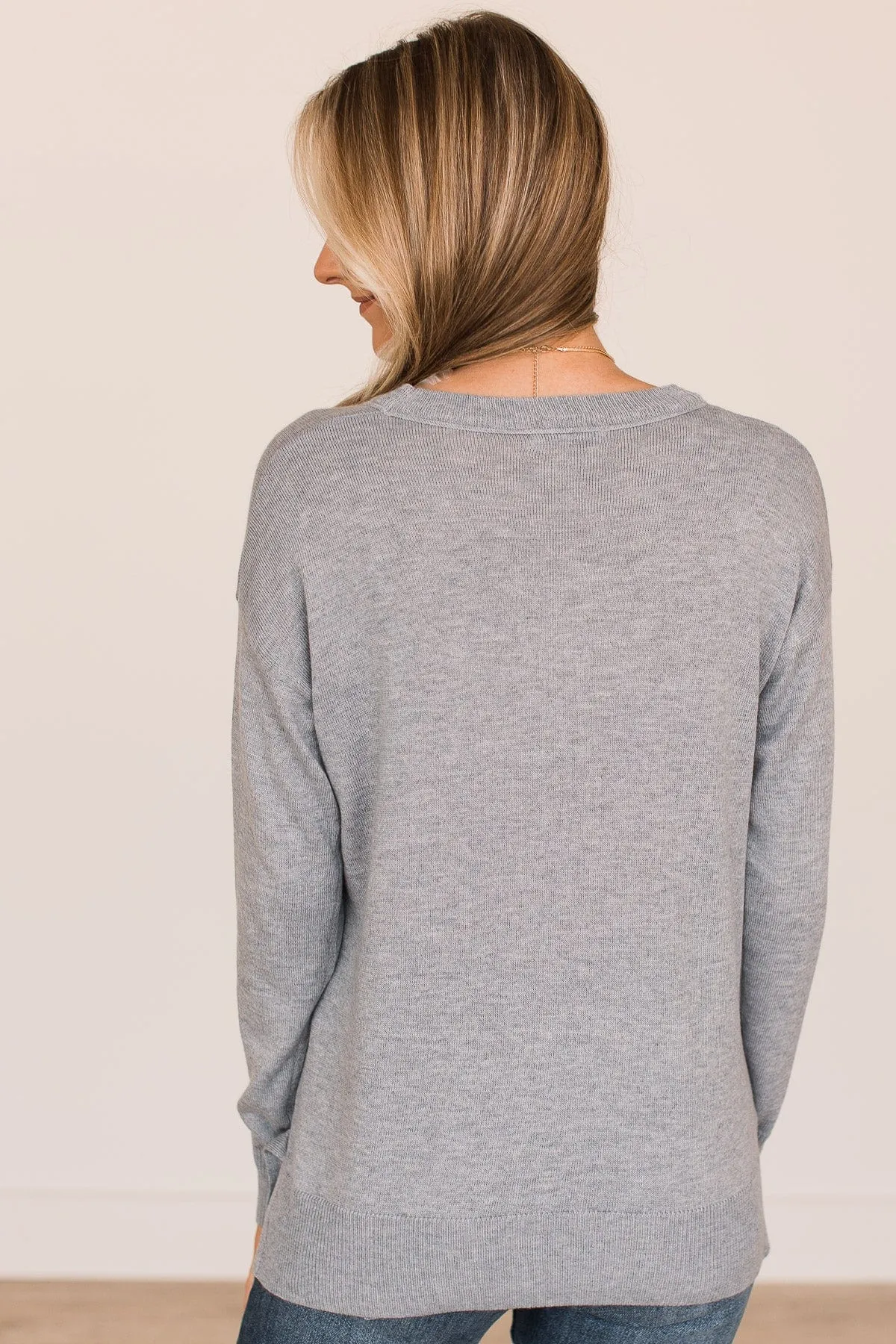 Heather Grey Soul-Soothing Knit Top