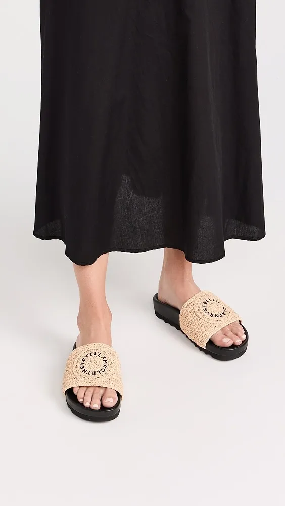 Stella McCartney   Elyse Raffia Logo Slides 