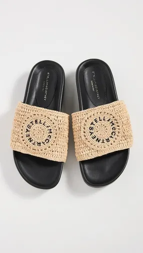 Stella McCartney   Elyse Raffia Logo Slides 