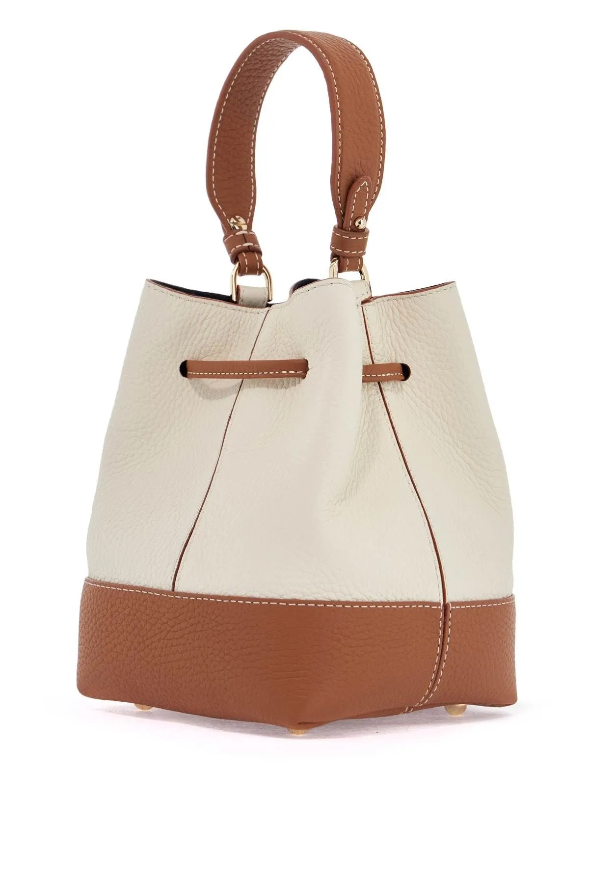 Strathberry Beige Calfskin Bag With Short Handle And Shoulder Strap