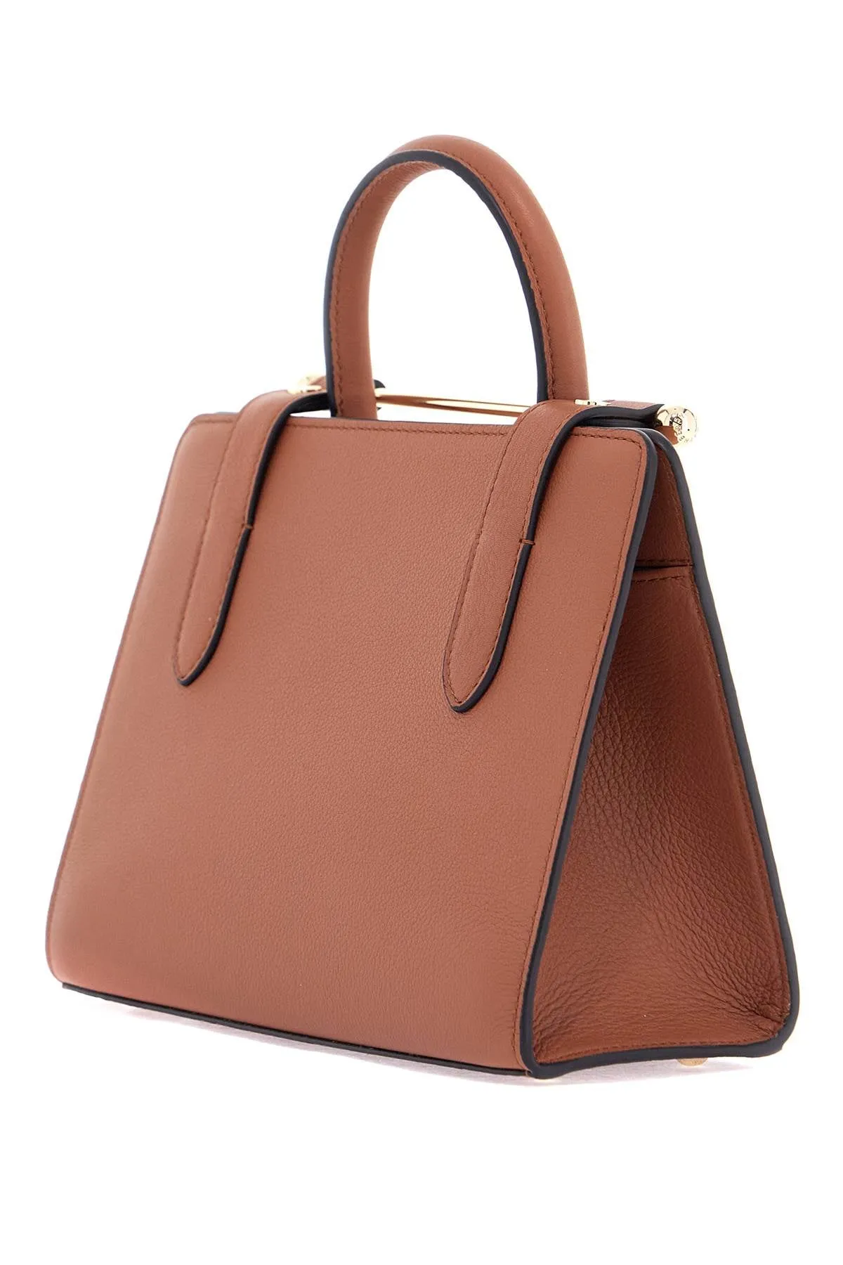 Strathberry Mini Tote In Chestnut Calfskin With Removable Shoulder Strap