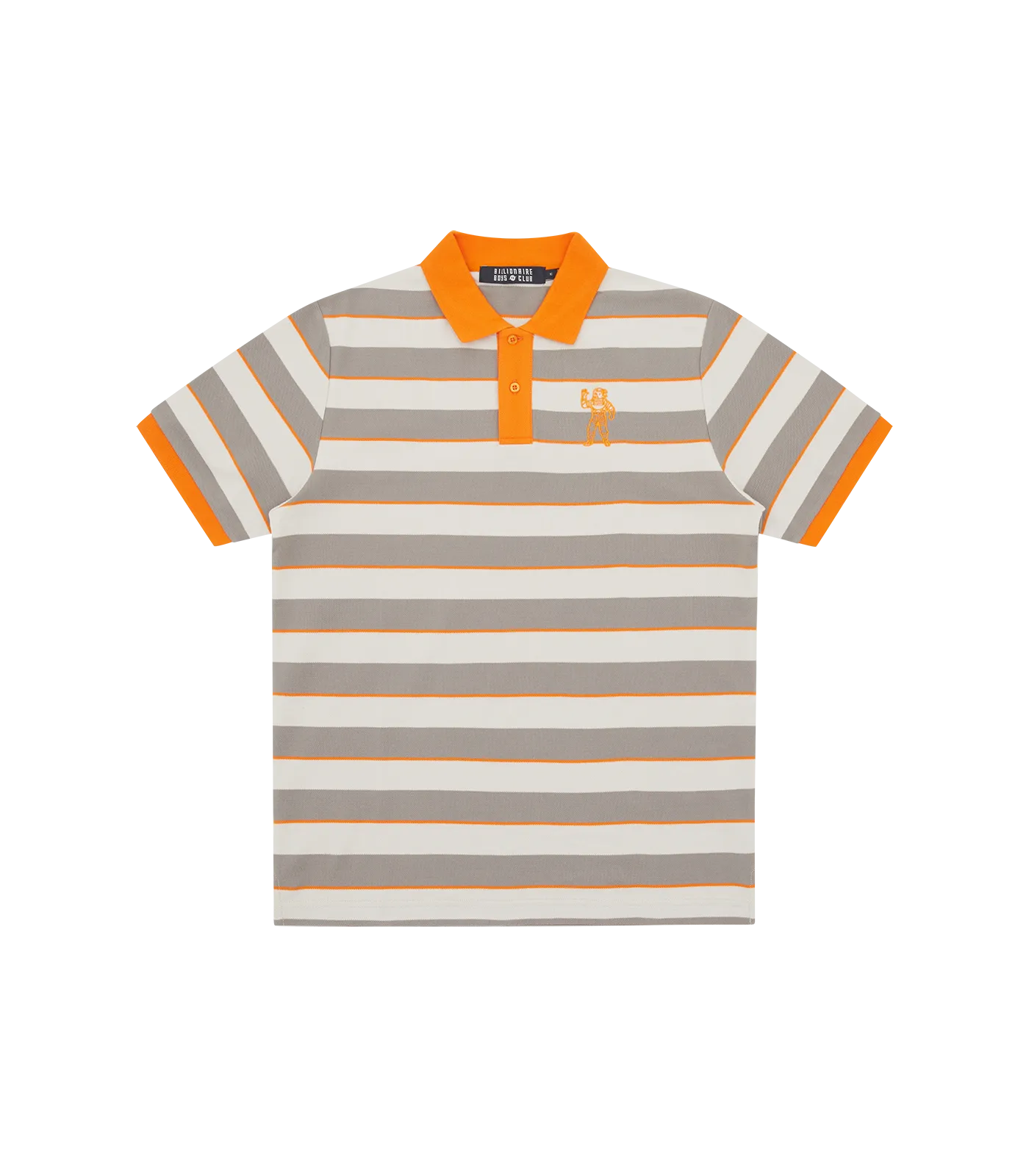 Vibrant Orange Striped Polo Shirt