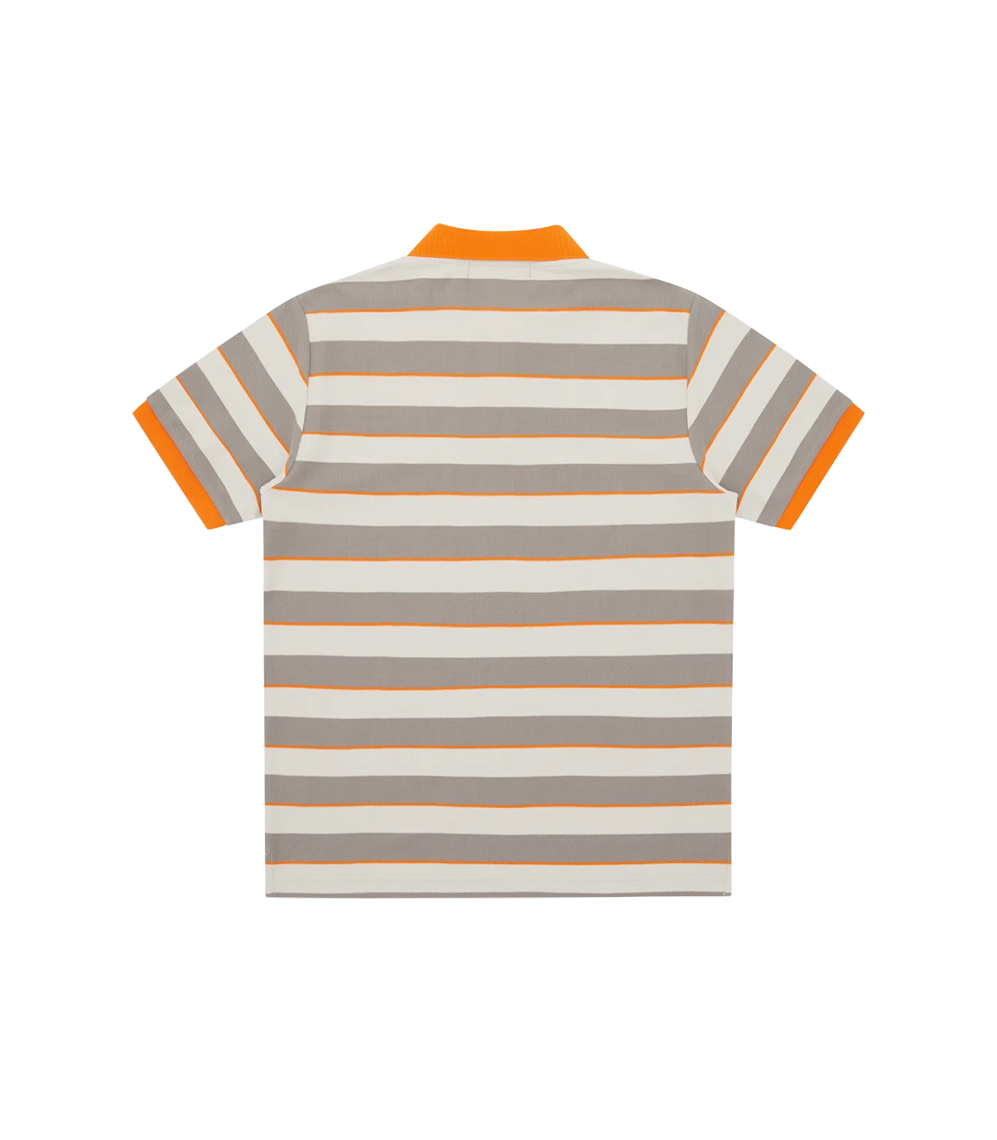 Vibrant Orange Striped Polo Shirt