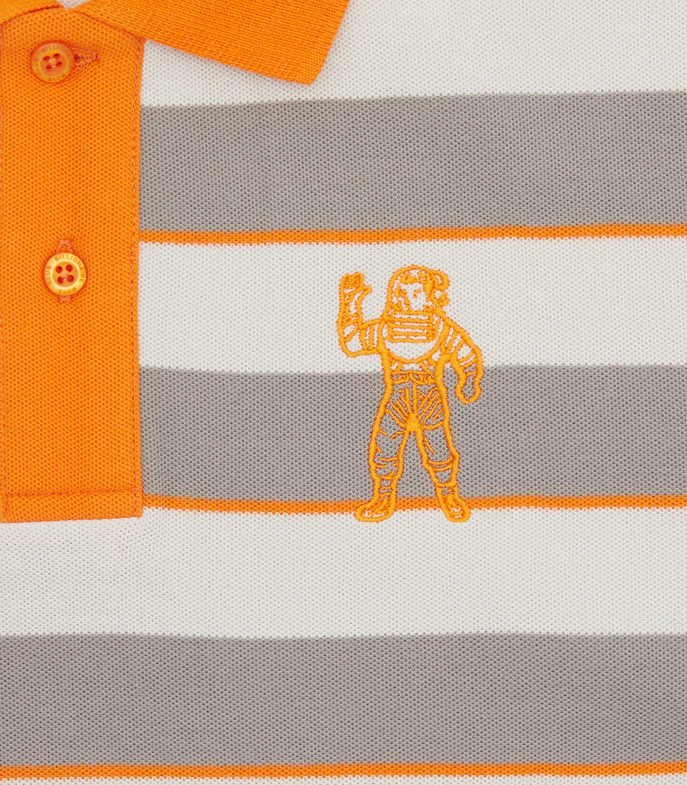 Vibrant Orange Striped Polo Shirt