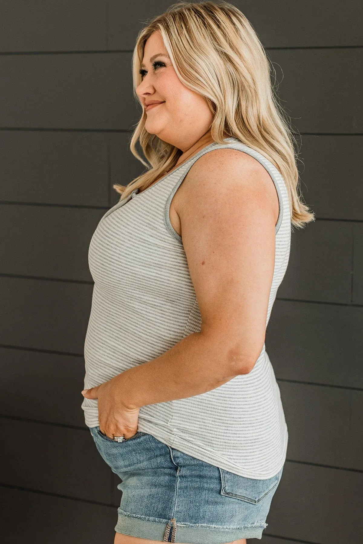 Knit Tank Top in Heather Grey