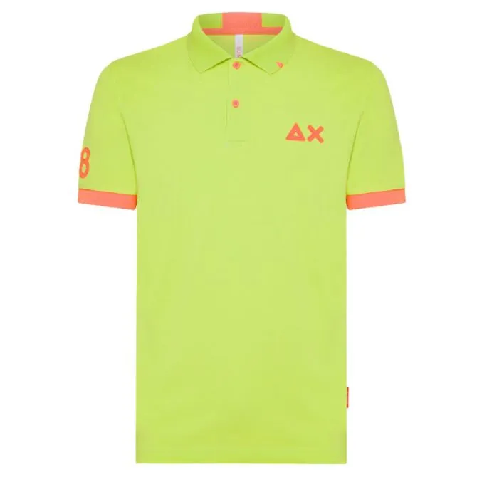 SUN68 Polo with Fluorescent Logo A34122-68