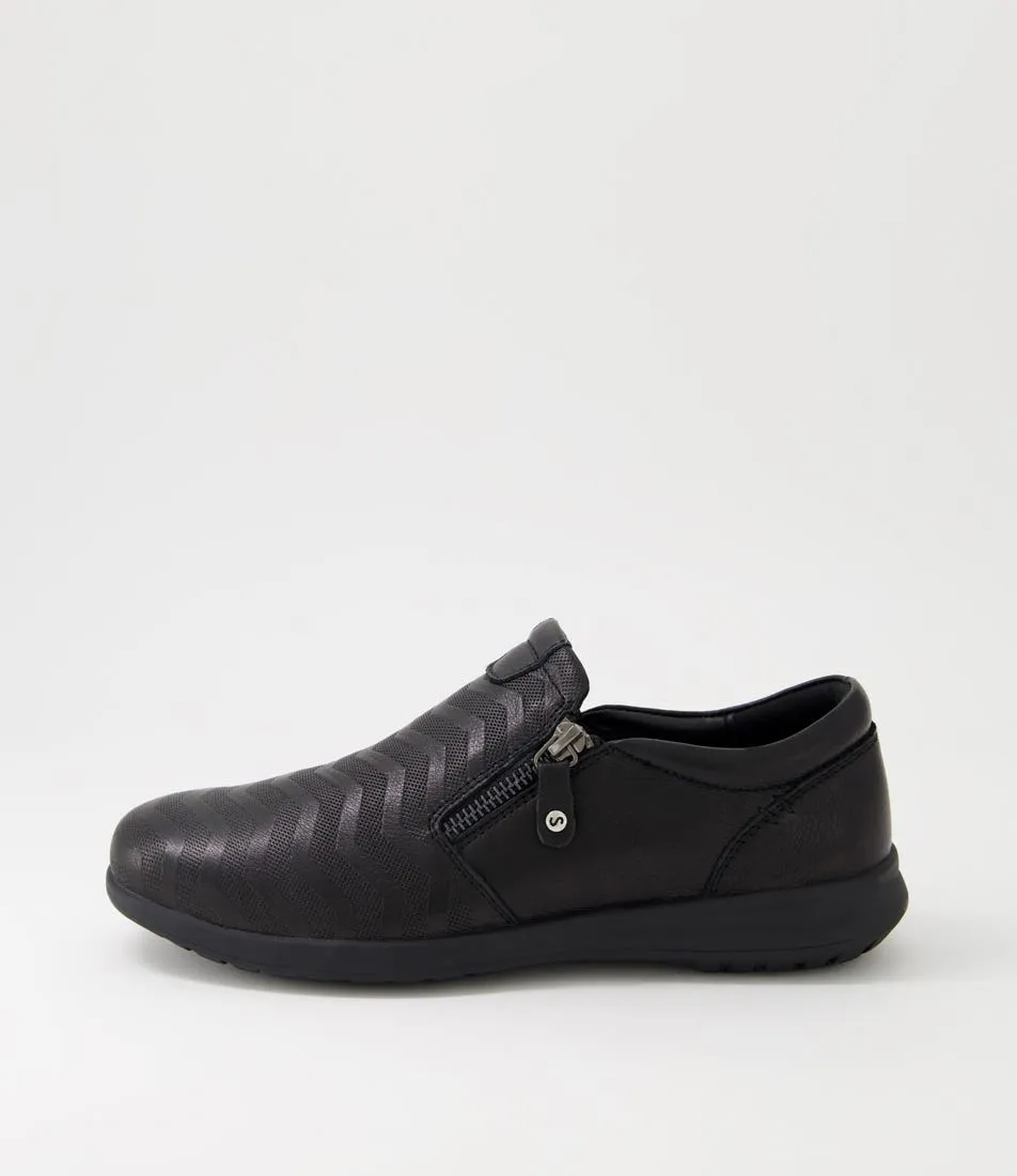 SUPERSOFT Franziska Black Patent Leather Sneakers