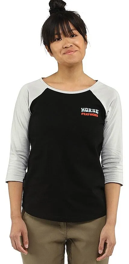 T-Shirt Horsefeathers Oly Raglan - Black/Cement - women´s