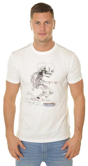 T-Shirt RVCA Skull Surfer - Antique White - men´s