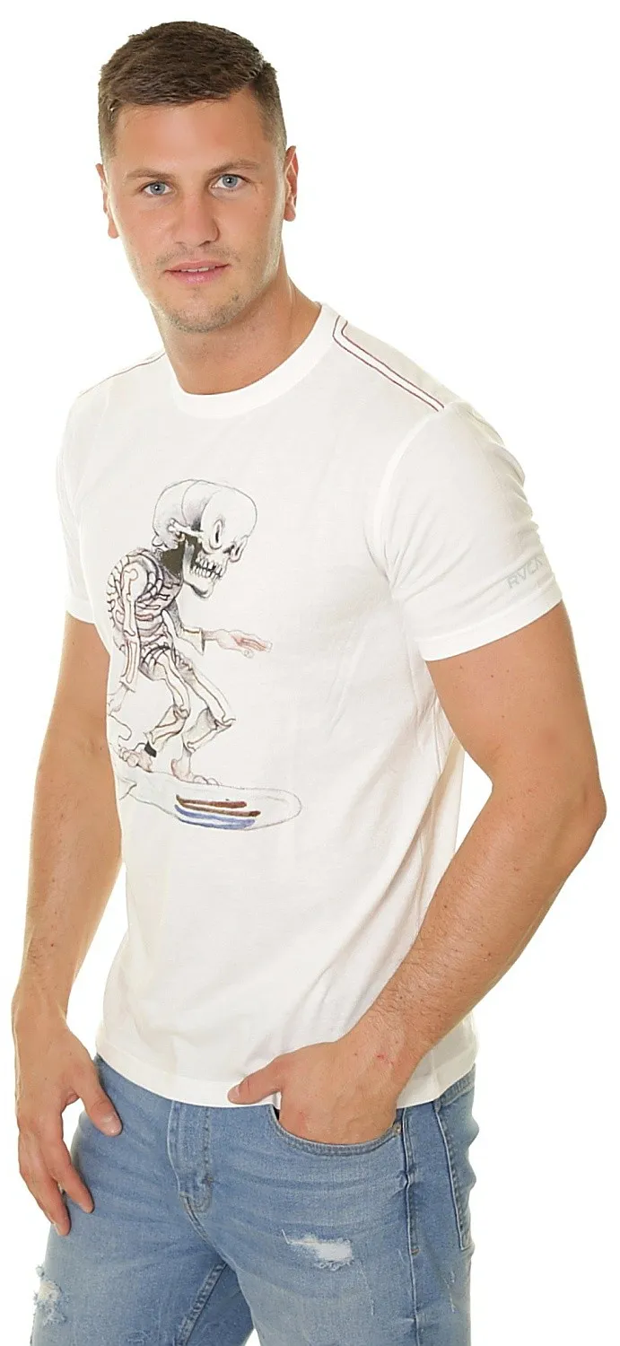 T-Shirt RVCA Skull Surfer - Antique White - men´s