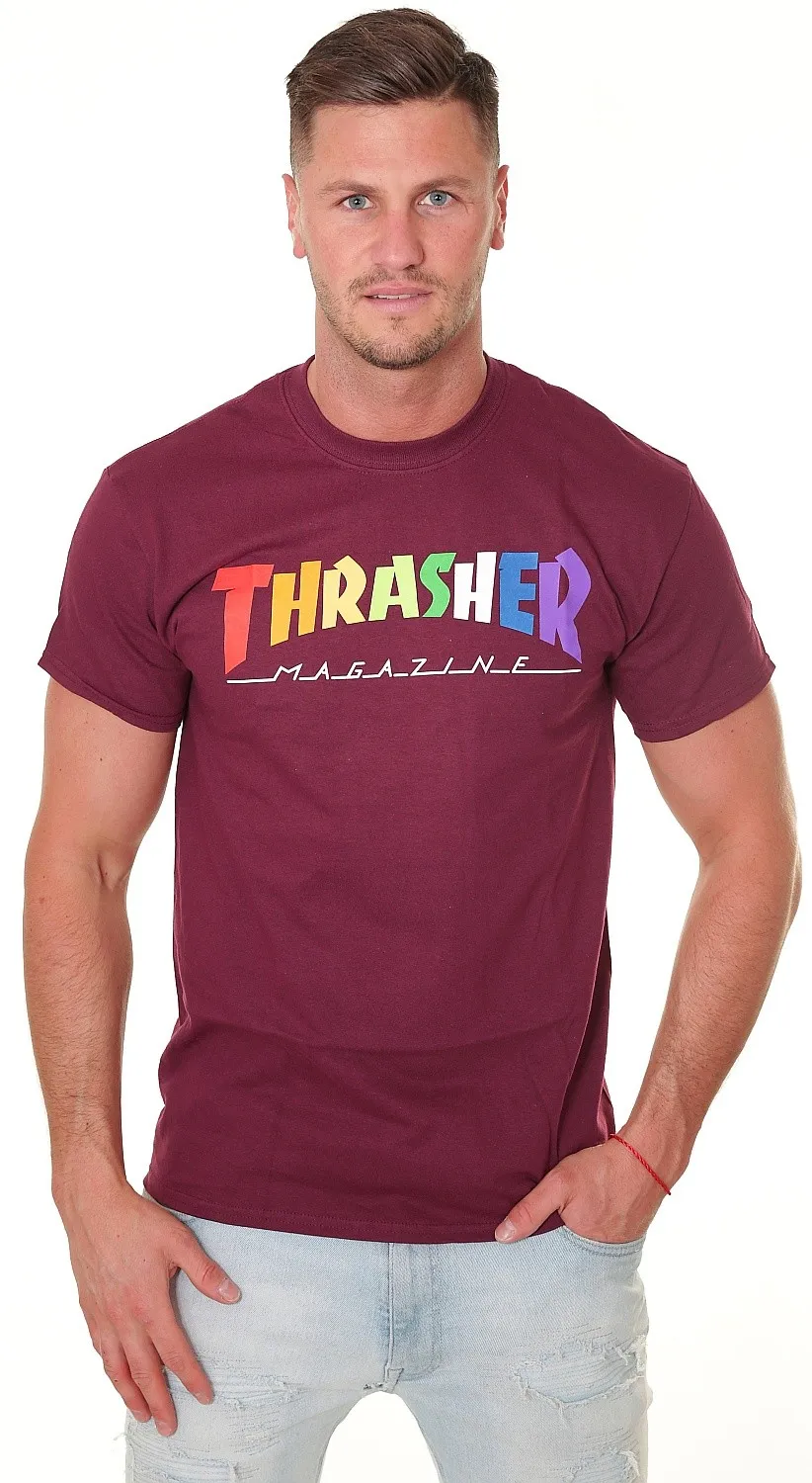 T-Shirt Thrasher Rainbow Mag - Maroon - men´s