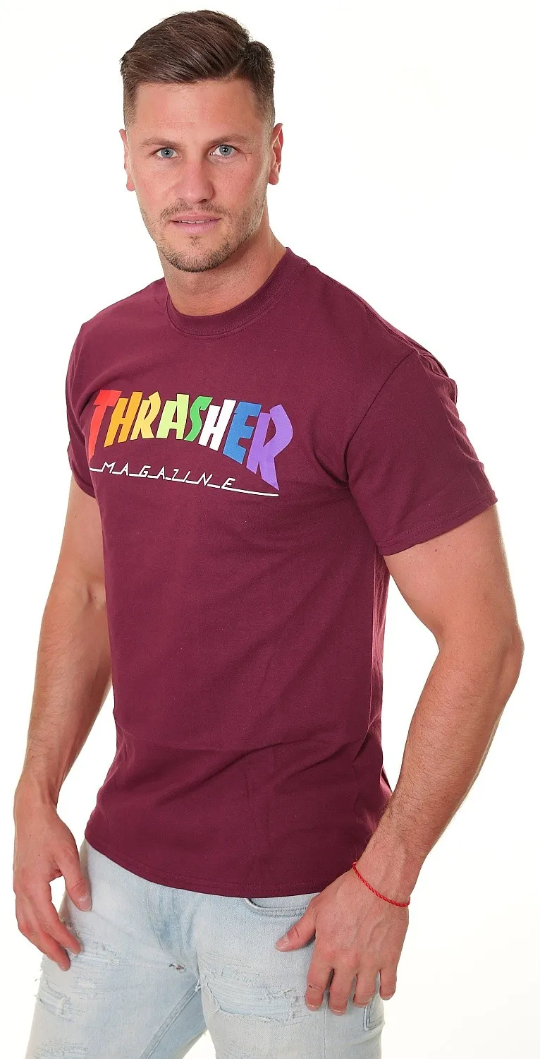 T-Shirt Thrasher Rainbow Mag - Maroon - men´s