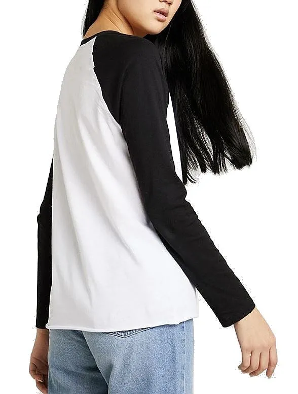 T-Shirt Vans Flying V Raglan LS - White/Black - women´s