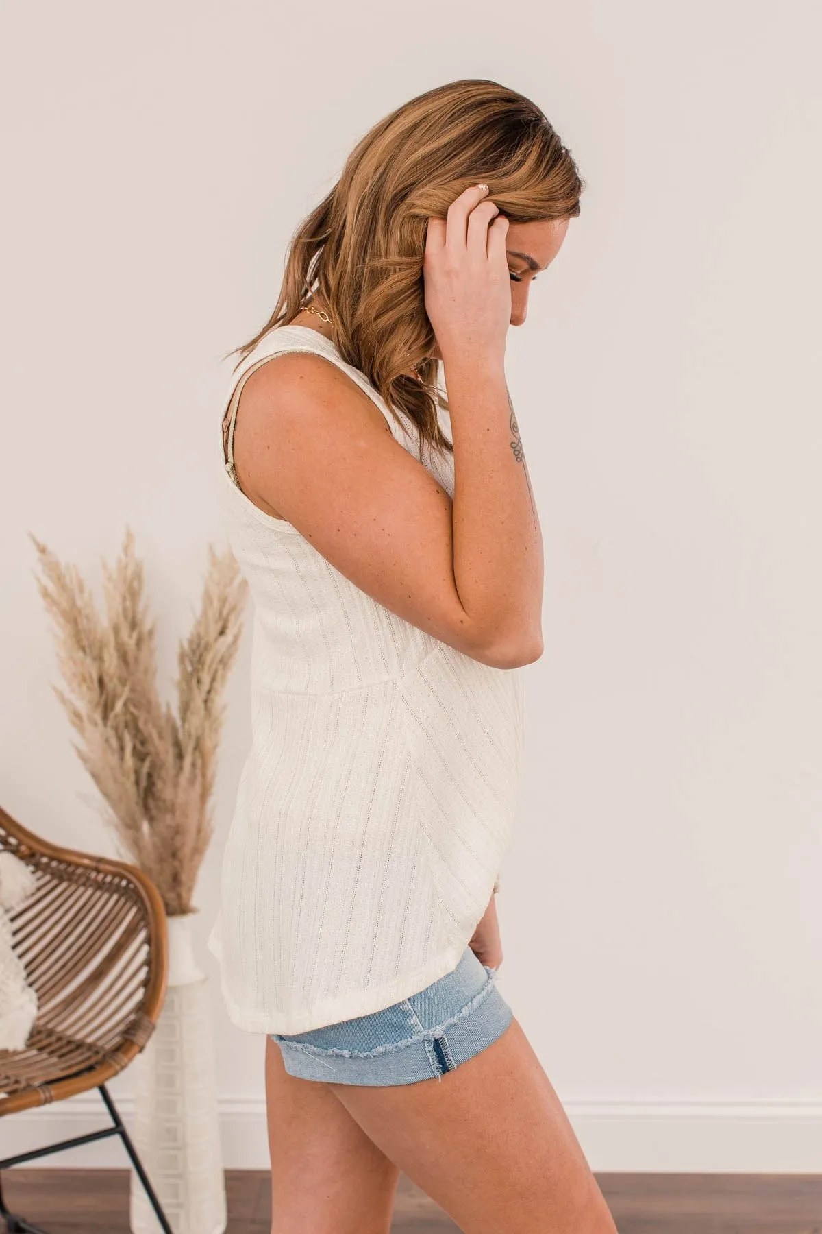 Ivory Spin Knit Tank Top