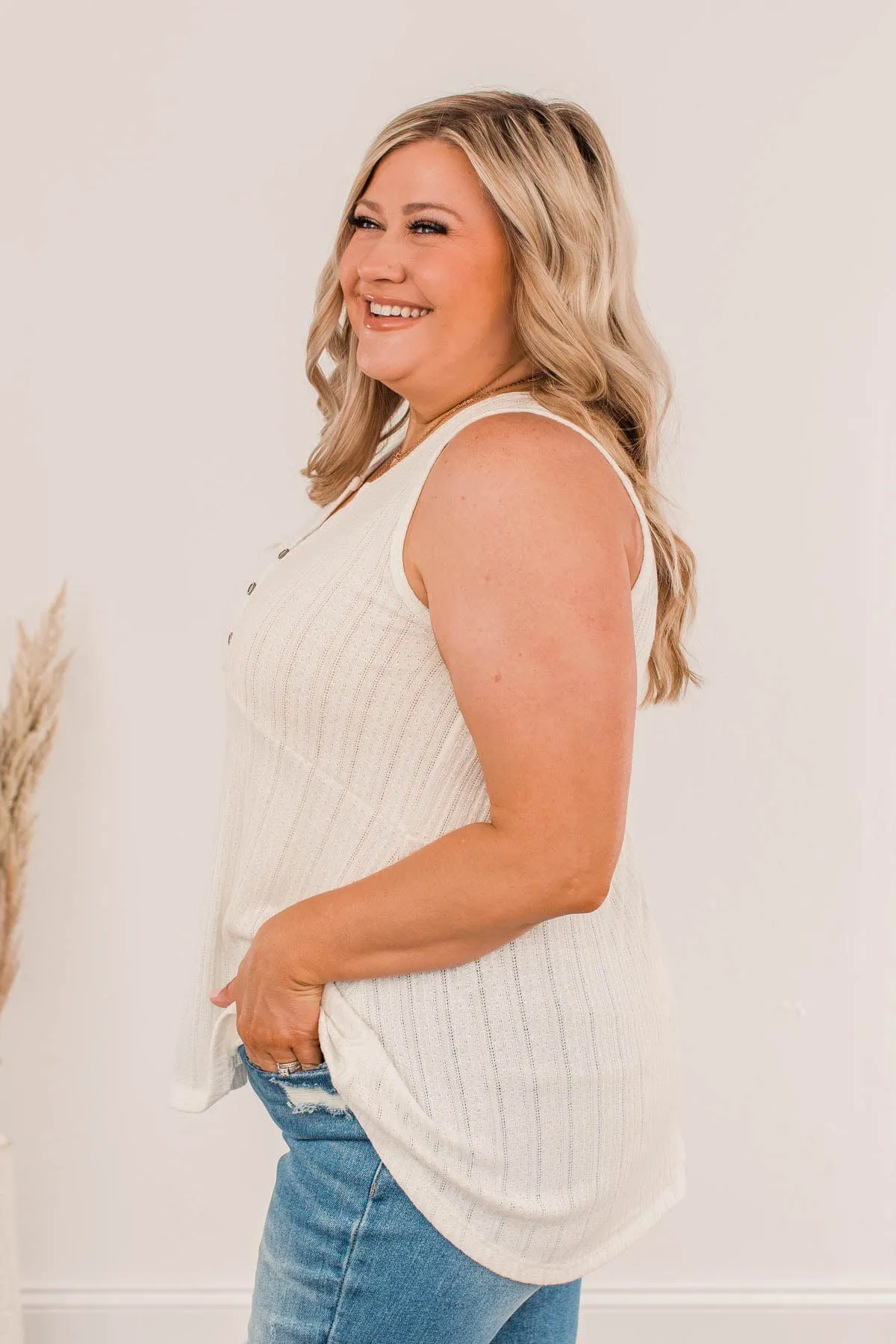 Ivory Spin Knit Tank Top