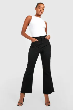 Tall High Rise Frayed Hem Kick Flare Jeans