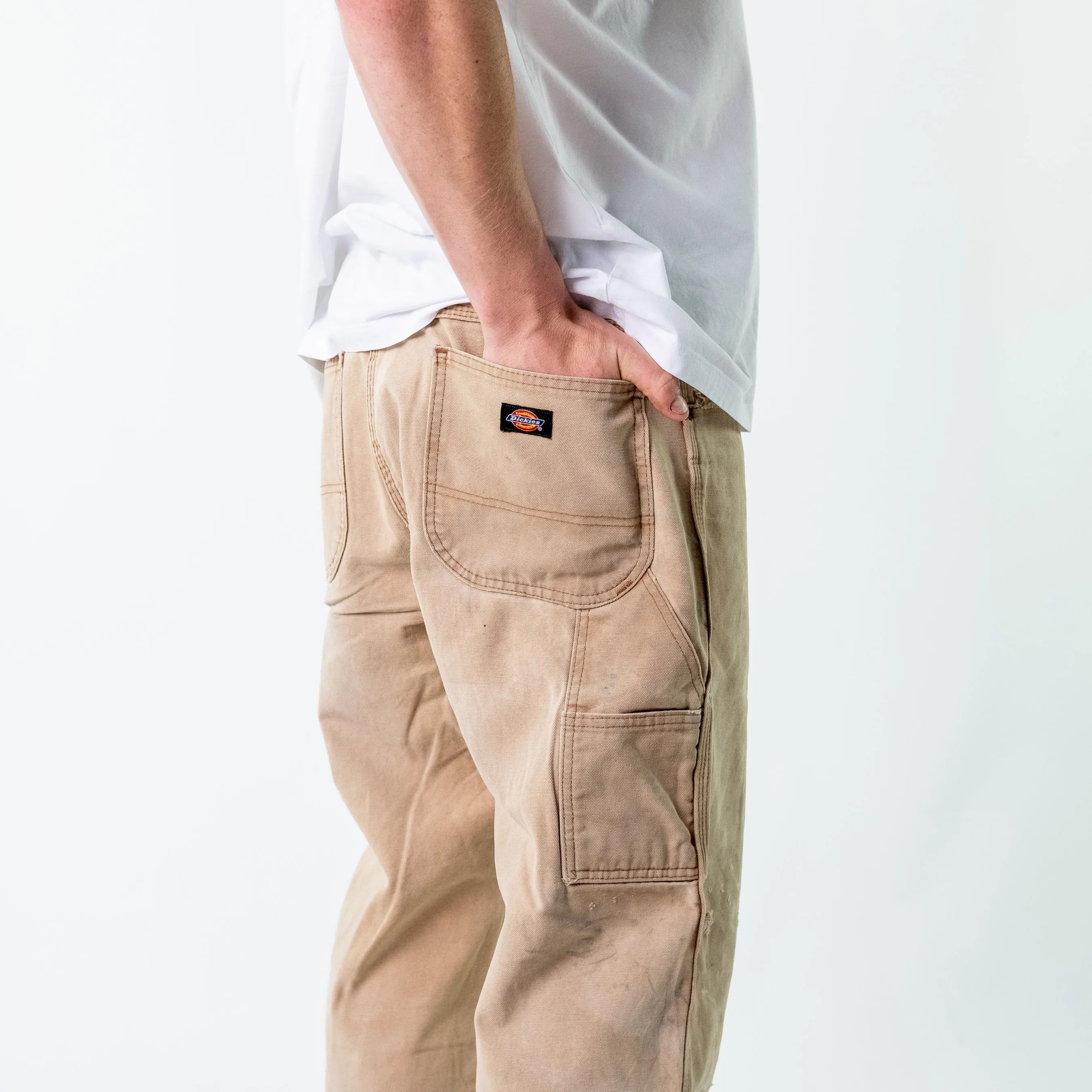 Tan 90s Dickies Denim Carpenter Jeans Baggy Pants (38x32)