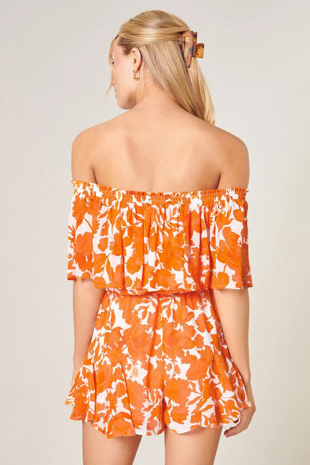 Tangelo Off the Shoulder Besame Romper